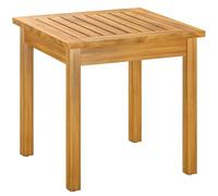 Outsunny Table Basse de Jardin Carrée en Bois d'Acacia Massif, avec Plateau à Lattes, Pieds Réglables, Table d'Appoint pour Extérieur Balcon, 48x48x46cm, Naturel