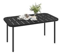 Outsunny Table Basse de Jardin Extérieur Acier Galvanisé 90x50x43cm Noir