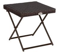Outsunny Table basse pliable de jardin Style Cosy Chic 40×40×40 cm Acier résine tressée Marron