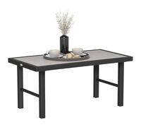 Outsunny Table Basse de Jardin rectangulaire Table de Jardin avec Plateau SPC à Effet Bois pour intérieur/extérieur en métal, 100 x 52 x 46 cm, Effet Bois Gris