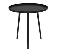 Outsunny Table basse de jardin d'appoint design scandinave Ø 40 x 50H cm acier époxy bord rond Noir
