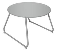 Outsunny Table Basse de Jardin Ronde, Table d'appoint extérieur, Ø60 cm, Patins antidérapants réglables, métal époxy, Gris