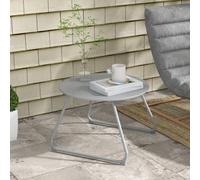 Outsunny Table basse de jardin ronde, table d'appoint extérieur, Ø60 cm, patins antidérapants réglables, métal époxy, gris