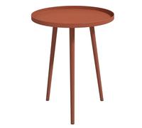 Outsunny Table Basse de Jardin Ronde, Table d'appoint extérieur avec Bord Rond en Acier, dim. Ø40 x 50H cm Rouge