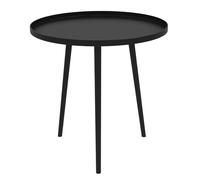 Outsunny Table Basse de Jardin Ronde, Table d'appoint extérieur avec Bord Rond en Acier, dim. Ø40 x 50H cm Noir