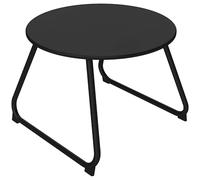 Outsunny Table Basse d'extérieur Ø48x37 cm avec Pieds réglables, Table Basse en métal avec Surface Peinte, Noir