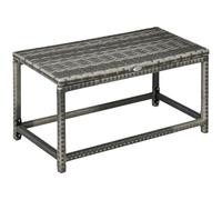Outsunny Table basse d'extérieur en rotin synthétique avec plateau en plastique sous le dessus de table tissé et support supplémentaire pour terrasse, balcon, gris mélangé