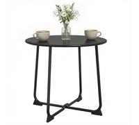 Outsunny Table Basse extérieure pour 2 Personnes, Table de Jardin Ronde Base en X, Structure en métal, pour Balcon, Patio, terrasse, Ø 50 x 45,5 cm, Noir