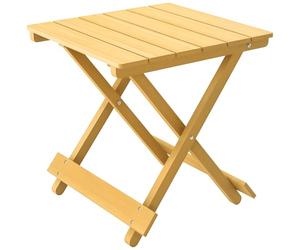 Outsunny Table Basse Pliante en Bois Massif 40 x 43 x 40 cm Bois Naturel