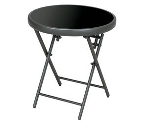 Outsunny Table Basse Pliante Table Bistrot Extérieur Ronde 45 cm Noir | Petite Table d'Appoint, Structure en Métal, Usage Extérieur, pour Patio Balcon, Jarin