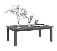 Outsunny Table basse rectangulaire Plateau à lattes Aluminium effet bois 100×60×37 cm Marron