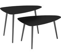 Outsunny Table basse, set de 2, résistante aux intempéries Table de balcon en acier Table d'appoint