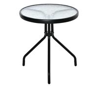 Outsunny Table bistro de jardin ronde – Plateau verre trempé, métal époxy, Ø50 x H55 cm – Noir