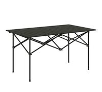 Outsunny Table Camping Pliante Enroulable, Pique-Nique Portable Noire | Sac de transport, pour camping, pique-nique, randonnée, plage, barbecue