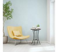 Outsunny Table d'appoint de jardin Ø35,5cm Ronde résistante aux intempéries de style mosaïque Table de camping en métal pour le salon, le bureau, l'extérieur et l'intérieur Jaune+Gris