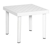 Outsunny Table d'appoint de Jardin carrée en Plastique pour Boissons et collations, Blanc
