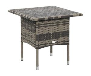 Outsunny Table d'appoint de Jardin Table Basse carrée en résine tressée Style Cosy Chic - 50 x 50 x 47 cm Noir