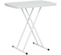 Outsunny Table d'Appoint Pliable en HDPE pour Patios 76x50x74 cm Blanc