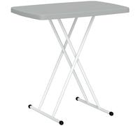 Outsunny Table d'appoint Pliable en HDPE, Table Pliante avec Hauteur réglable sur 6 Niveaux, Table de Balcon pour patios et Jardins, 76 x 50 x 74 cm, Gris foncé