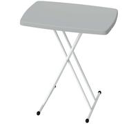 Outsunny Table d'appoint pliable en HDPE table pliante hauteur réglable sur 6 niveaux pour patios jardins 76 x 50 x 74 cm gris