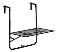 Outsunny Table de balcon suspendue en métal pliable réglable 60×60×57–72 cm – Noir