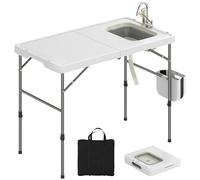 Outsunny Table de Camping Pliable avec évier et Robinet