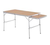 Outsunny Table de Camping Pliante Rallonge Hauteur Réglable 120x60x70cm | Table de Jardin, Aluminium, MDF Imitation Bambou