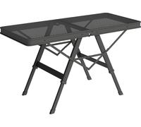 Outsunny Table de camping réglable en hauteur Table pliante avec grille métallique Table de jardin pliante en aluminium léger 90 x 40,5cm Noir