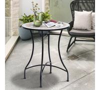 Outsunny Table de Jardin Ø60 x H71cm, Table de Balcon en Métal Résistant aux Intempéries, Table d'Extérieur, Table de Camping Table d'Appoint, Table de Terrasse Ronde pour Jardin Terrasse Balcon Orang