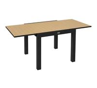 Outsunny Table de jardin à manger pour 6 personnes - Table de balcon extensible - Charge maximale : 70 kg - En aluminium - Jaune - 81/162 x 80 x 75 cm