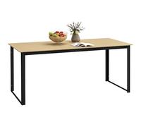 Outsunny Table de jardin en métal - 175 x 78 cm - Résistante aux intempéries - Avec aspect bois - Design à lamelles - Table de buffet - Table de camping pour 6 personnes - Table de terrasse