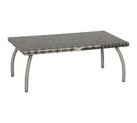 Outsunny Table de Jardin en rotin PE Osier Table d'extérieur Gris | Matériau tout temps, pour balcon, porche