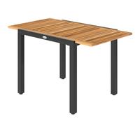 Outsunny Table de Jardin Extensible 120/80x70 cm Structure en Acier et Plateau en Bois d'Acacia pour 4-6 Personnes Naturel