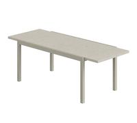 Outsunny Table de jardin extensible 154/214 x 85 cm Table à manger en aluminium pour 8-10 personnes avec effet bois Gris clair