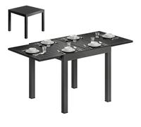 Outsunny Table de Jardin Extensible 80-160 cm 4-6 Personnes Effet Bois