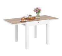 Outsunny Table de Jardin Extensible 80/160x80x75 cm, Table à Manger rectangulaire en Aluminium pour 4-6 Personnes avec Plateau PSPC, pour Patio, terrasse, Balcon et extérieur, Blanc