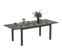 Outsunny Table de Jardin Extensible Aluminium 160/220x90x73cm Gris