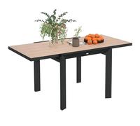 Outsunny Table de jardin, extensible, en aluminium, 80/160 x 80 cm, résistante aux intempéries, antidérapante, table de buffet, table de camping, table de terrasse, table à manger, pour jardin,