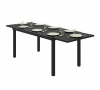Outsunny Table de jardin extensible pour 6-8 personnes, aluminium avec plateau à lattes, noir.