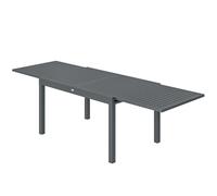 Outsunny Table de Jardin Extensible pour 6 à 10 Personnes, Table Extérieure en Aluminium avec Plateau à Lattes, Patins Réglables, Gris Foncé