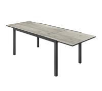 Outsunny Table de jardin extensible table d'extérieur 6 - 8 personnes bordure en aluminium et structure en acier 160/240 cm gris