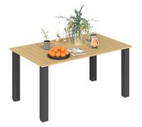 Outsunny Table de jardin rectangulaire avec pieds en acier, trou pour parasol et design à lattes, charge 70 kg pour terrasse patio Marron 150 x 90 x 73 cm