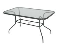 Outsunny Table de jardin rectangulaire 140 × 80 × 70 cm métal époxy gris plateau verre trempé