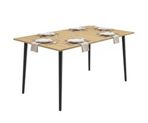 Outsunny Table de jardin résistante aux intempéries avec trou pour parasol Marron 150 x 90 cm