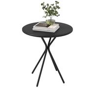 Outsunny Table de jardin ronde Ø 60 cm – Cadre acier, piètement antidérapant, charge 50 kg – Noir