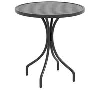 Outsunny Table de Jardin Ronde Ø66 cm d'Exterieur Acier Galvanisé Noir