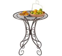 Outsunny Table de Jardin Ronde Ø 85 cm, Table de terrasse Cadre en métal, Charge de 50 kg, pour intérieur et extérieur, pour Balcon, Porche, Marron