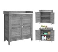 Outsunny Table de Jardinage avec Meuble Bas en Bois Armoire de Jardin d'extérieur avec Plan de Travail galvanisé 2 étagères résistantes aux intempéries Table de Jardinage Table de Travail pour