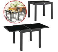 Outsunny Table Extensible Jardin Aluminium Verre Trempé 160x80x75cm Gris