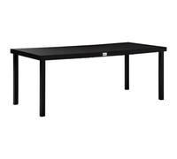 Outsunny Table Jardin Aluminium 8 Pers. 190x90x74cm Noir Aspect Bois